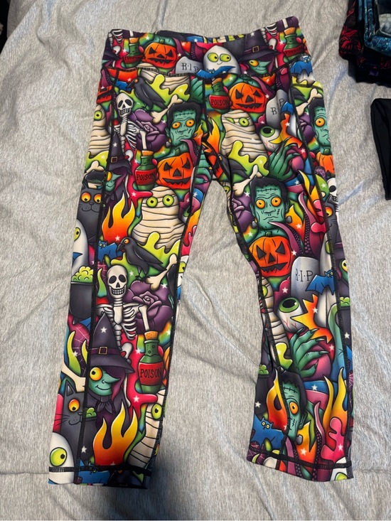 Constantly Varied Gear Pants - CVG Monster Mash Halloween Capri Leggings Size L